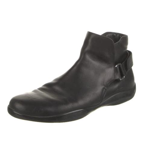 prada sport black leather boots|prada genuine leather boots.